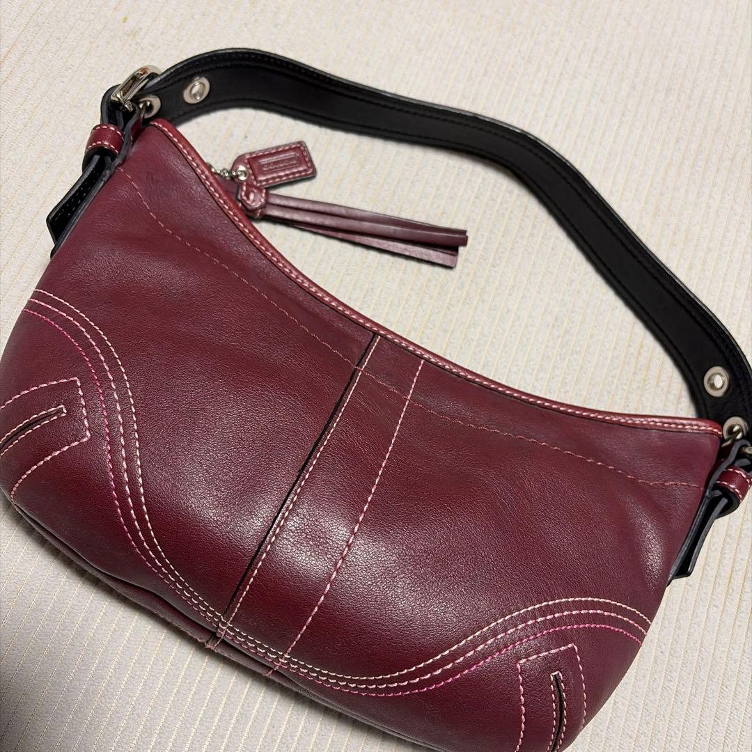 新品同様✨COACH アクセサリーポーチ ホーボー ソーホー肩掛け オールレザー