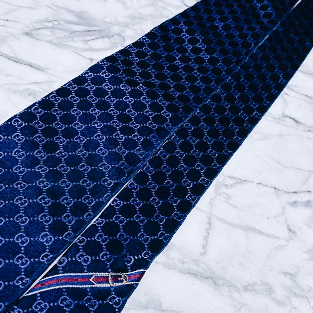 ✨未使用クラス✨GUCCI 現行　GG柄　シェリーライン　パープル　ネクタイ