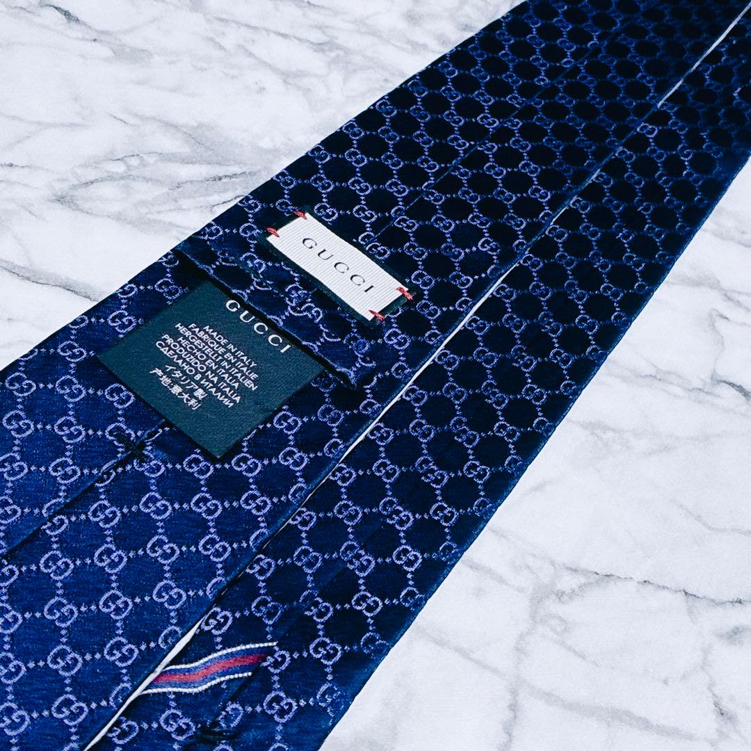 ✨未使用クラス✨GUCCI 現行　GG柄　シェリーライン　パープル　ネクタイ