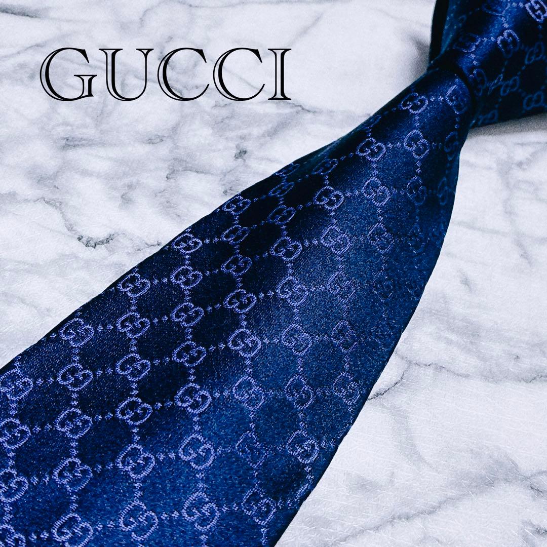 ✨未使用クラス✨GUCCI 現行　GG柄　シェリーライン　パープル　ネクタイ
