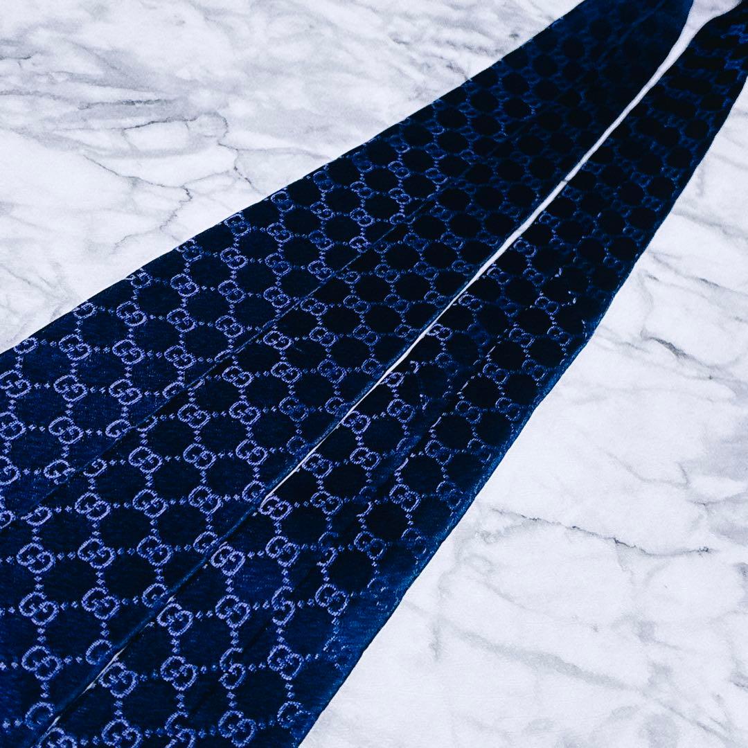 ✨未使用クラス✨GUCCI 現行　GG柄　シェリーライン　パープル　ネクタイ