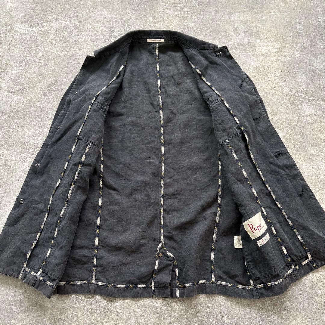 【Papas】 パパス リネンカバーオール ジャケット 90s 麻 ヴィンテージ