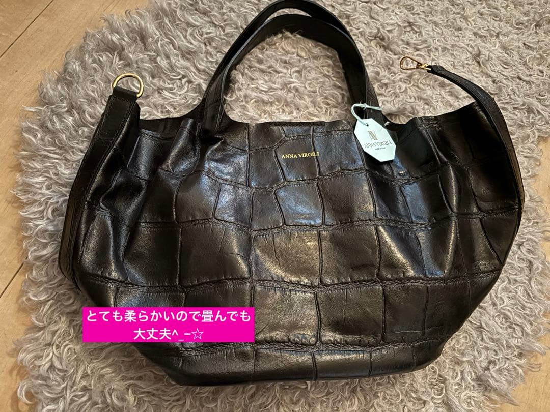 クロコダイル型押しトートバッグセット　アンナヴィルジリ★新品★