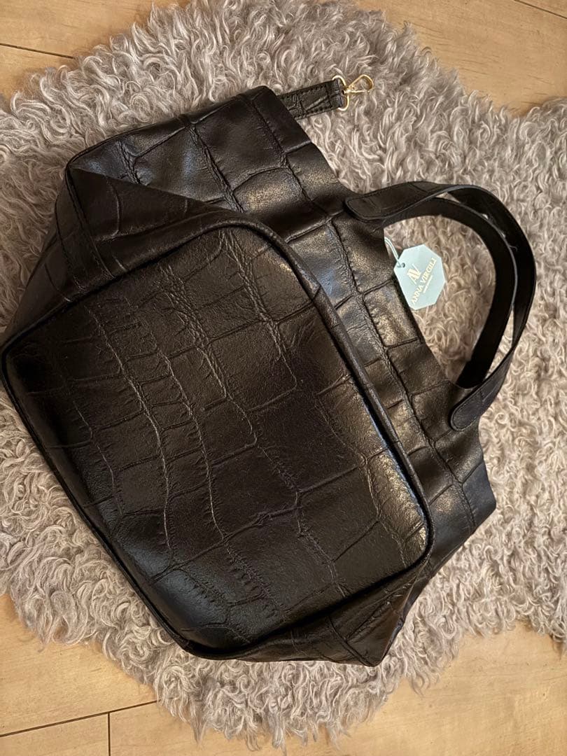 クロコダイル型押しトートバッグセット　アンナヴィルジリ★新品★