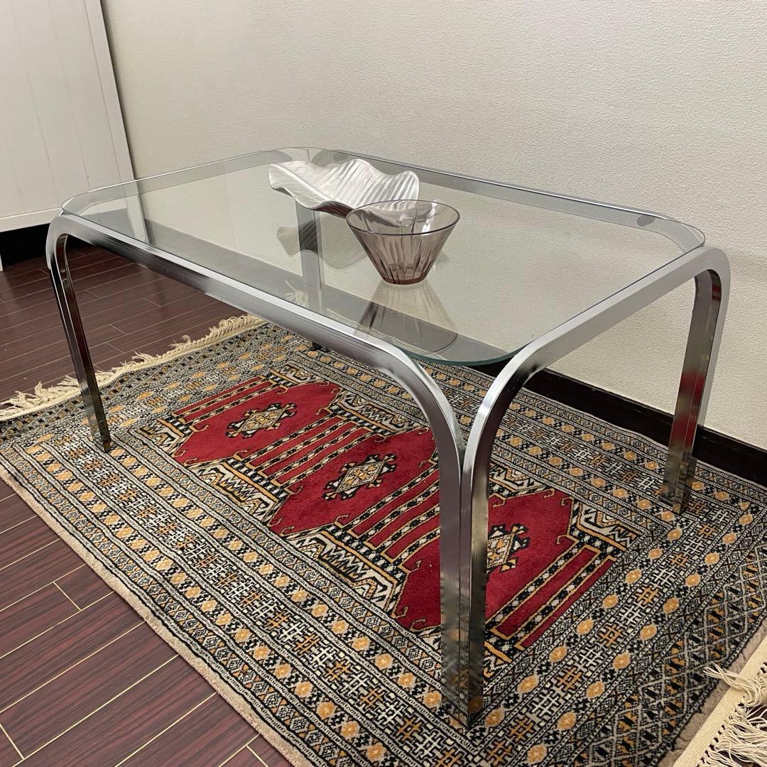 ミッドセンチュリー ガラステーブル バウハウス コルビジェ コーヒーテーブル