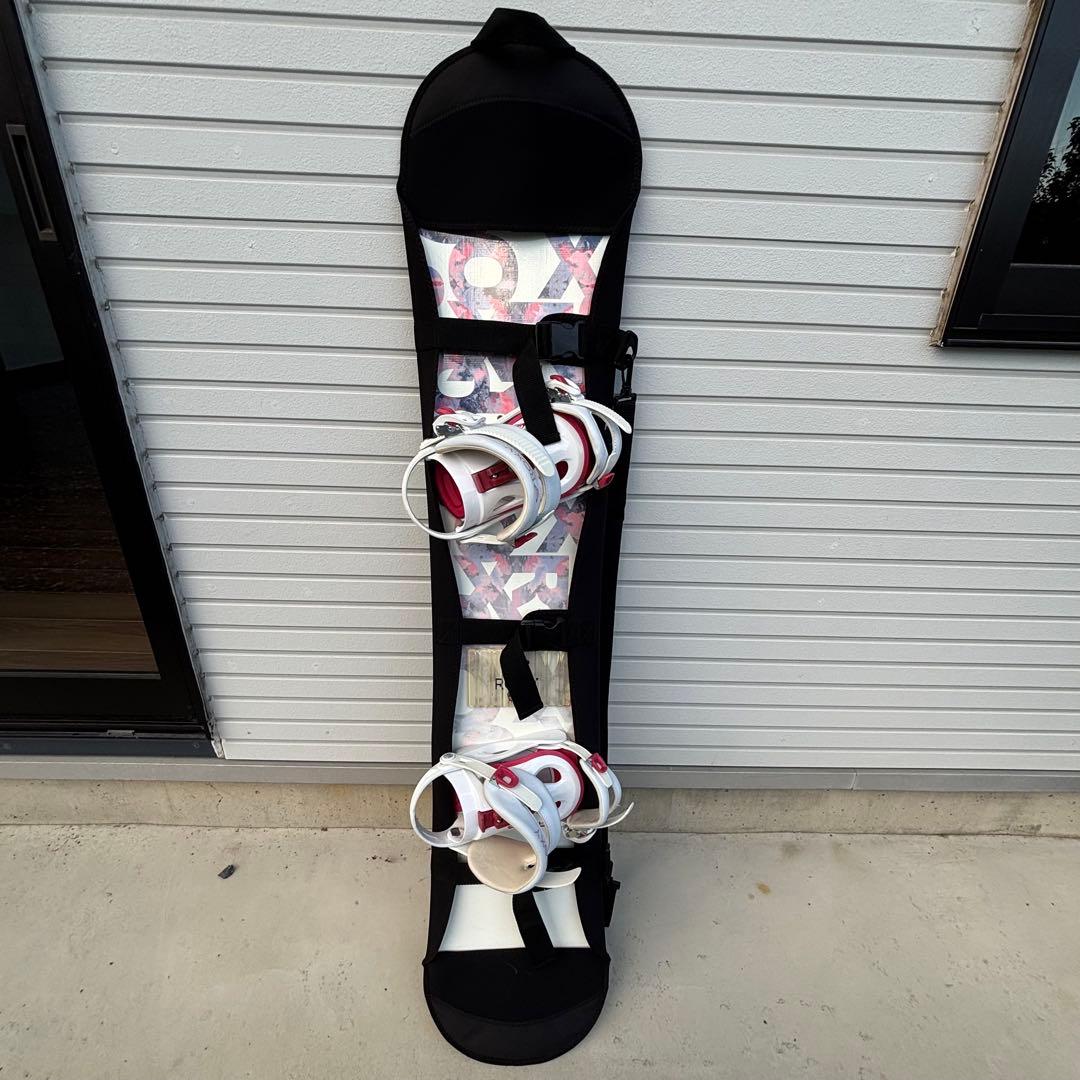 お得✨ROXY ビンディング×板カバーセット‼️ピンク スノーボード スノボ 板