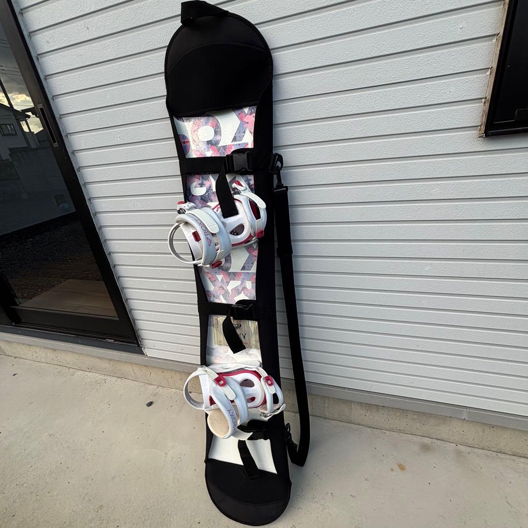 お得✨ROXY ビンディング×板カバーセット‼️ピンク スノーボード スノボ 板