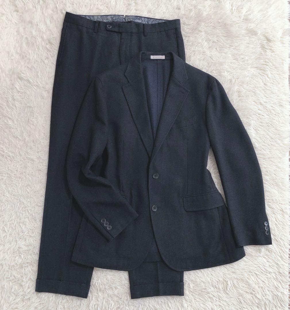 大きいサイズLL✨エトンネ スーツ セットアップ ビジネス セレモニー濃紺伊生地