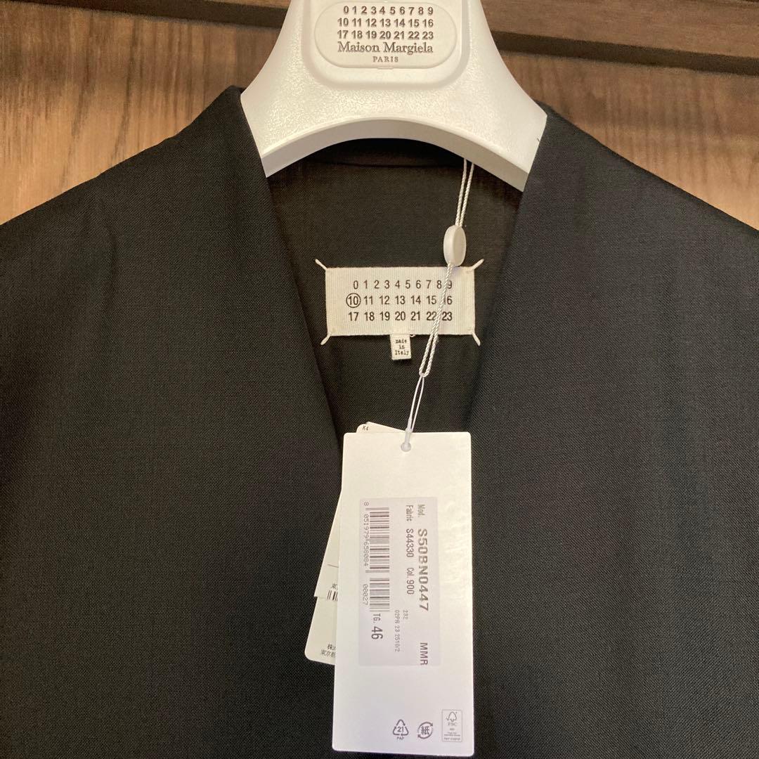 【超美品】Maison Margielaノーカラージャケット ブラック46 新品