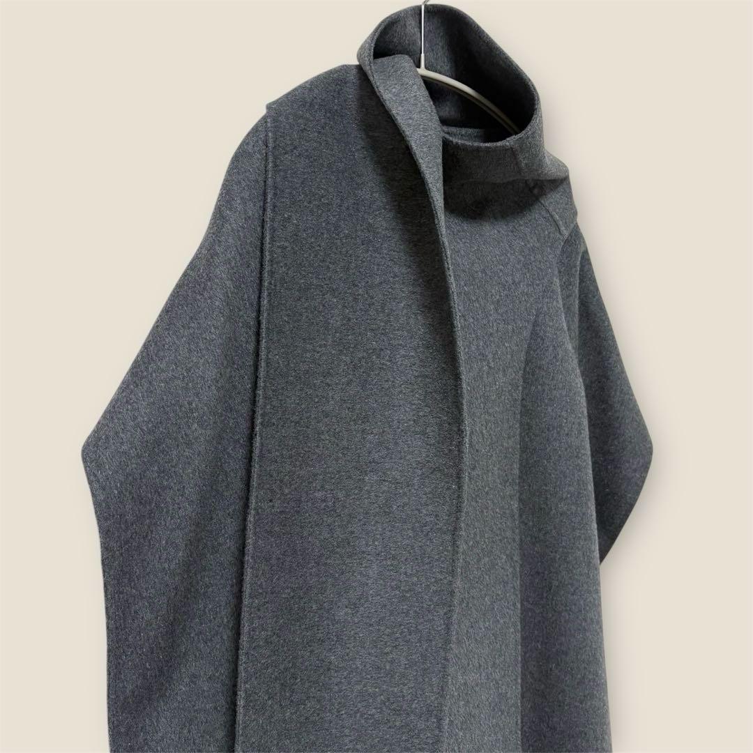 美品　COS コス　ウールブレンドケープ　ポンチョ　コート　ストール　グレー