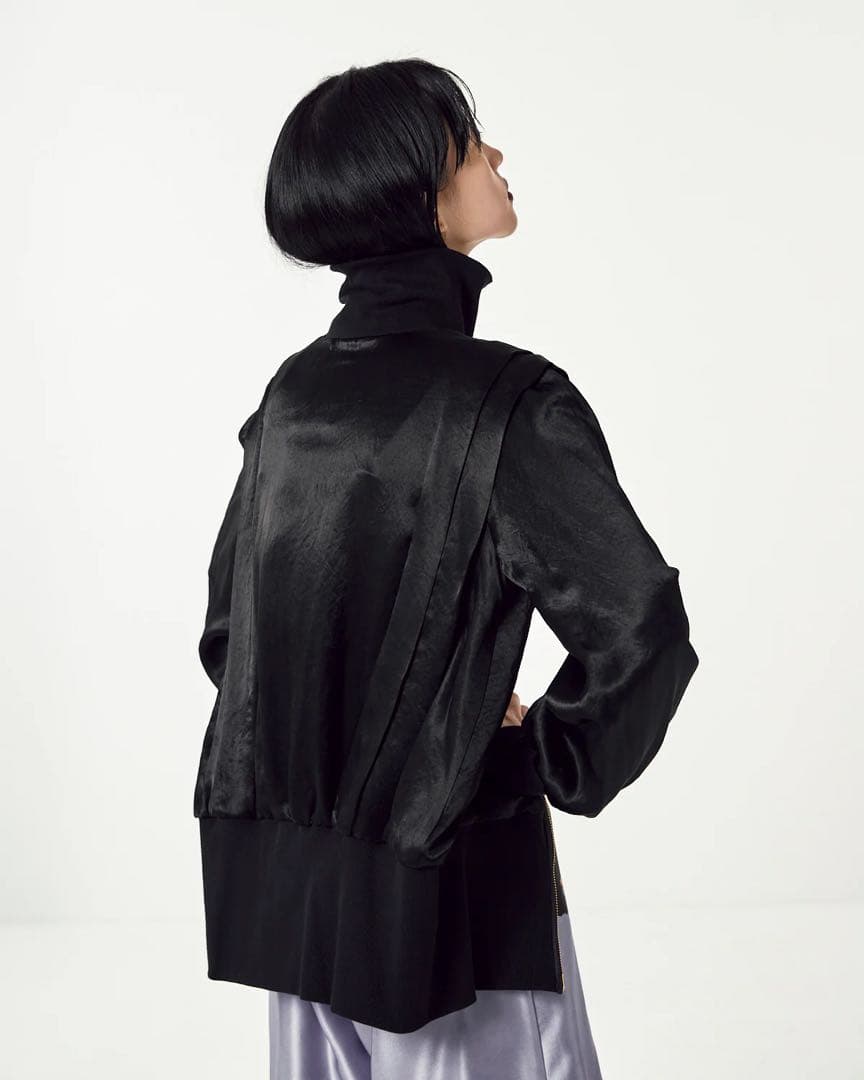 【1/31迄で出品終了】ACETATE SATIN ZIP UP BLOUSON
