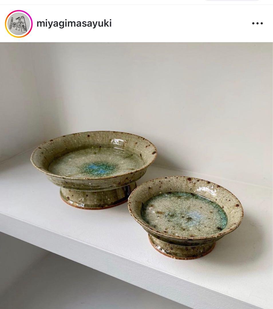 宮城陶器_ 宮城正幸 青磁釉 皿