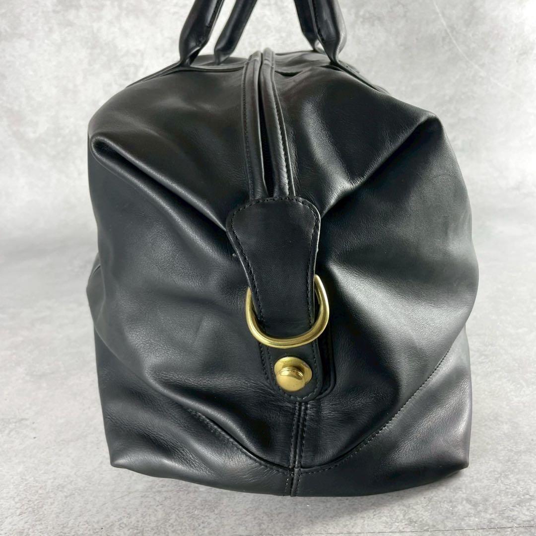 【美品 人気高騰】コーチ ボストンバッグ オールド ハンド トート レザー 黒