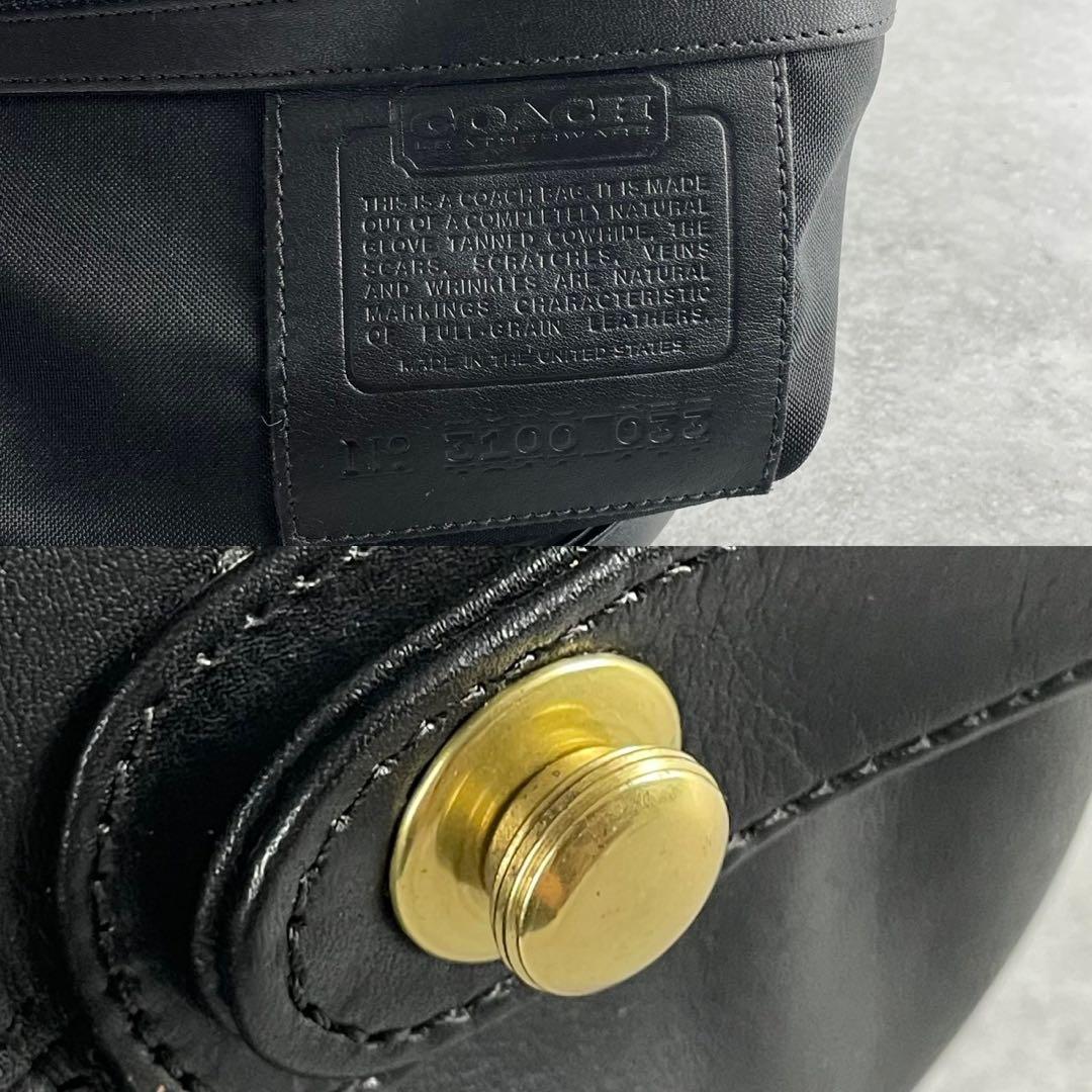 【美品 人気高騰】コーチ ボストンバッグ オールド ハンド トート レザー 黒