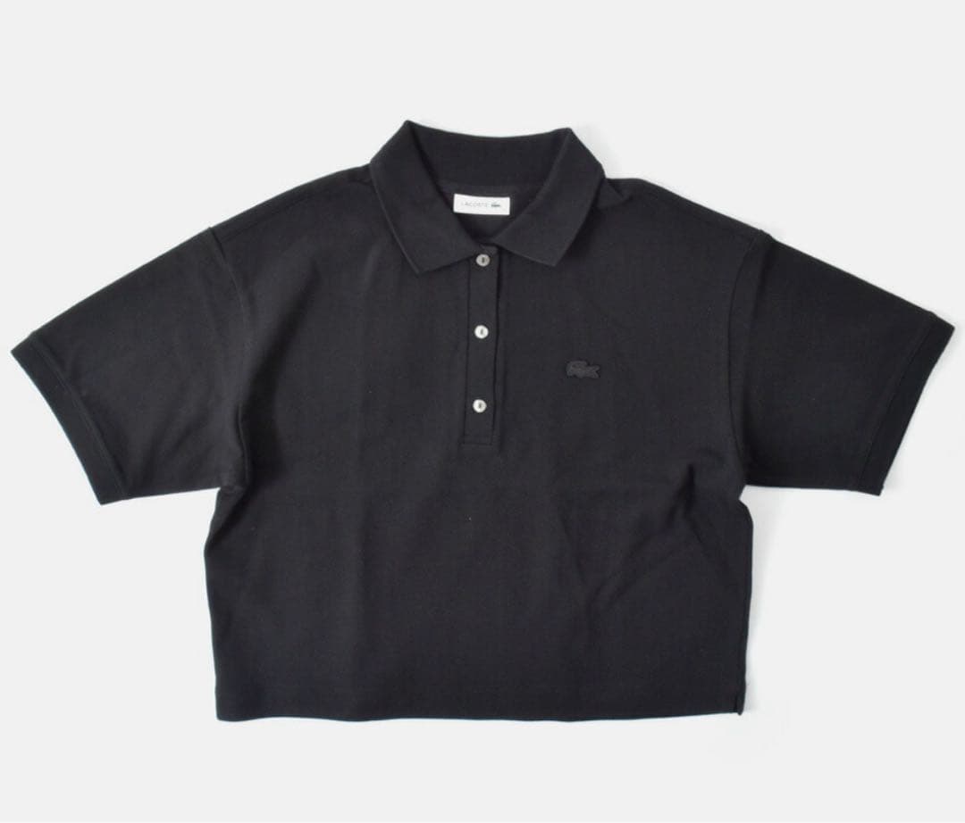 今季新作　LACOSTE ラコステポロシャツ ブラック　半袖　クロップド