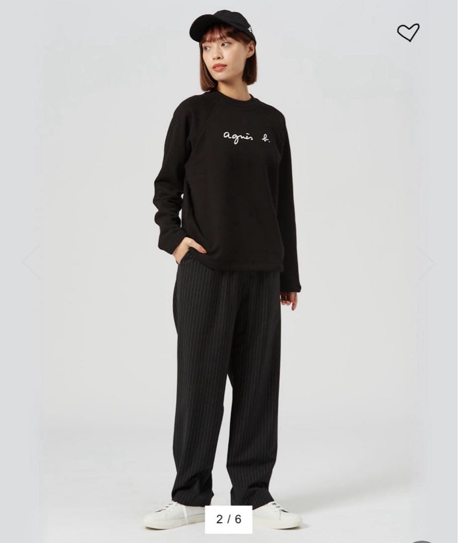 【新品未使用】agnès b. 長袖スウェット ブラック レディース Lサイズ