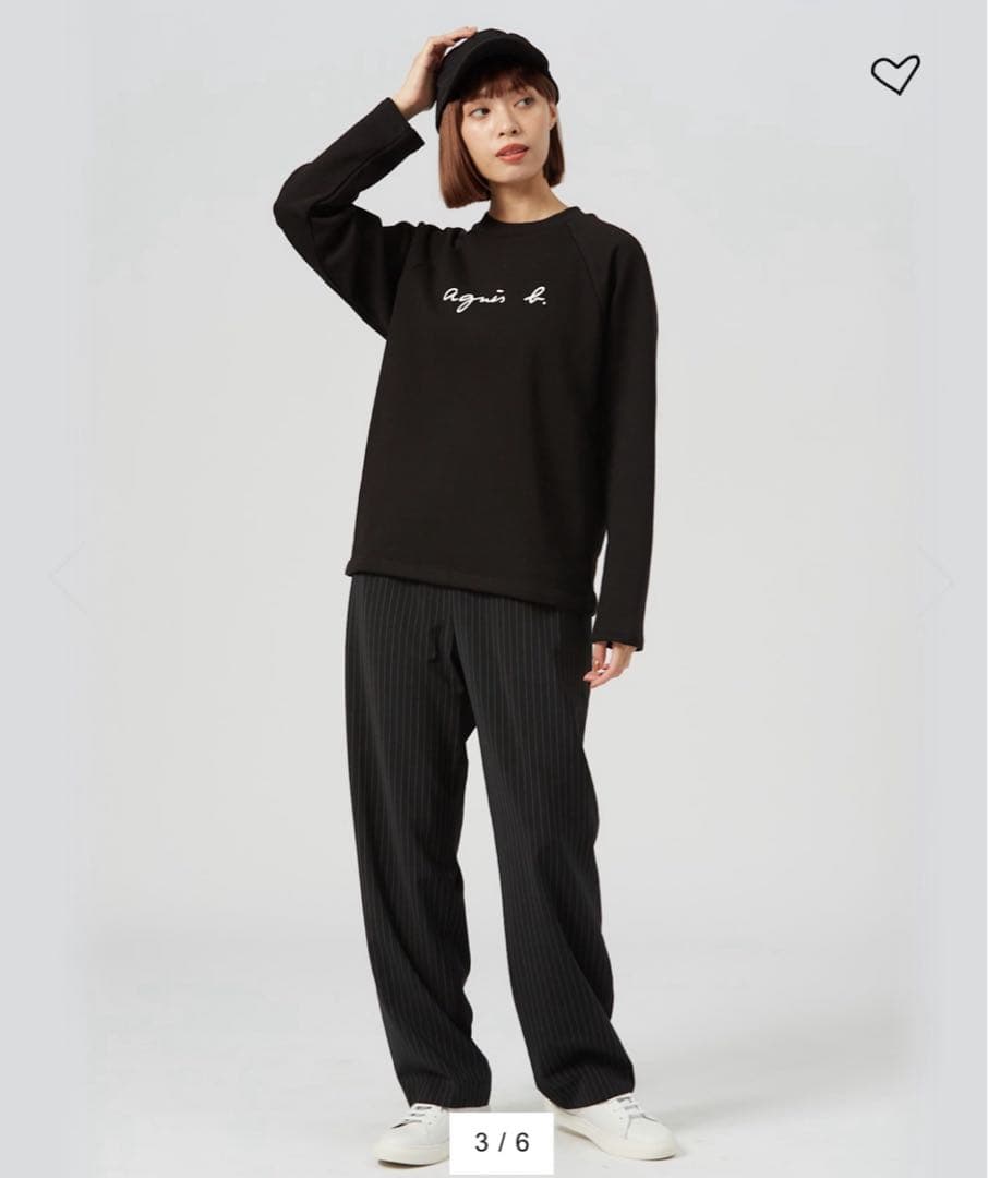 【新品未使用】agnès b. 長袖スウェット ブラック レディース Lサイズ