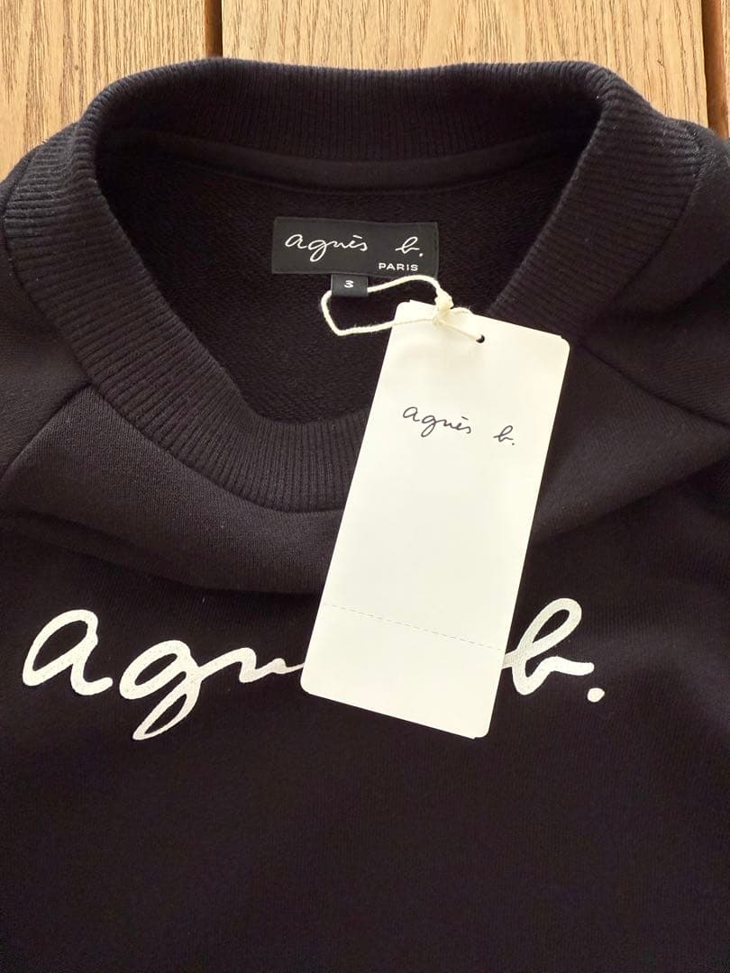 【新品未使用】agnès b. 長袖スウェット ブラック レディース Lサイズ