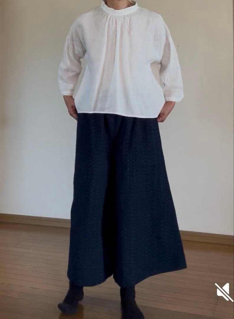 おまとめ専用です。藍染め絣　墨染め 国産生地　備後節織　ワイドパンツ