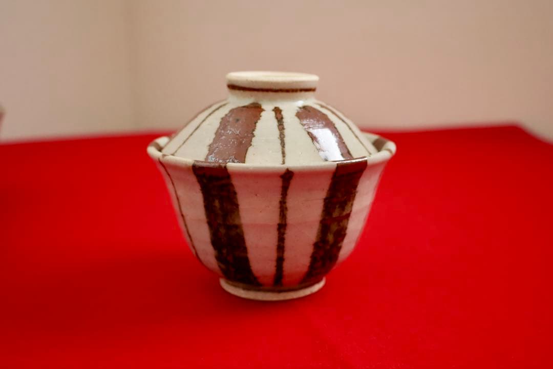 魯山人シリーズ【魯山人写しの器　鉄十草蓋椀揃　五客　寺田春栄　作】