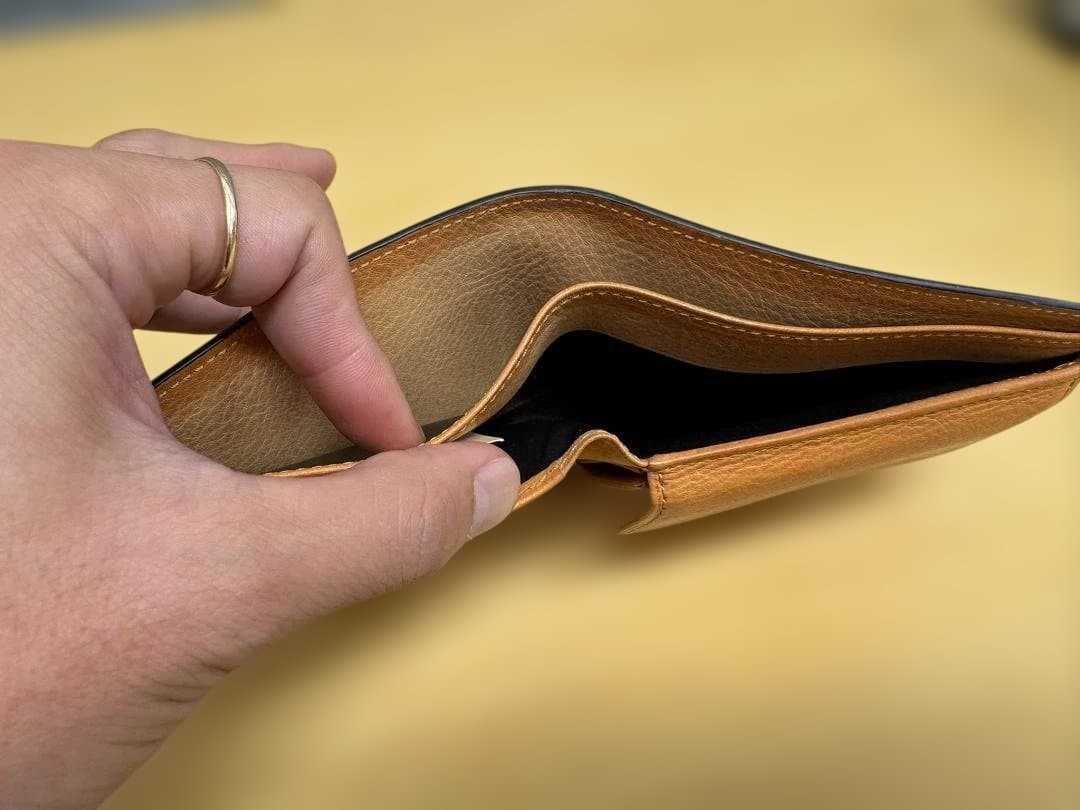 未使用プレリーPRAREブリティッシュブライドルレザー二つ折り財布★A25666