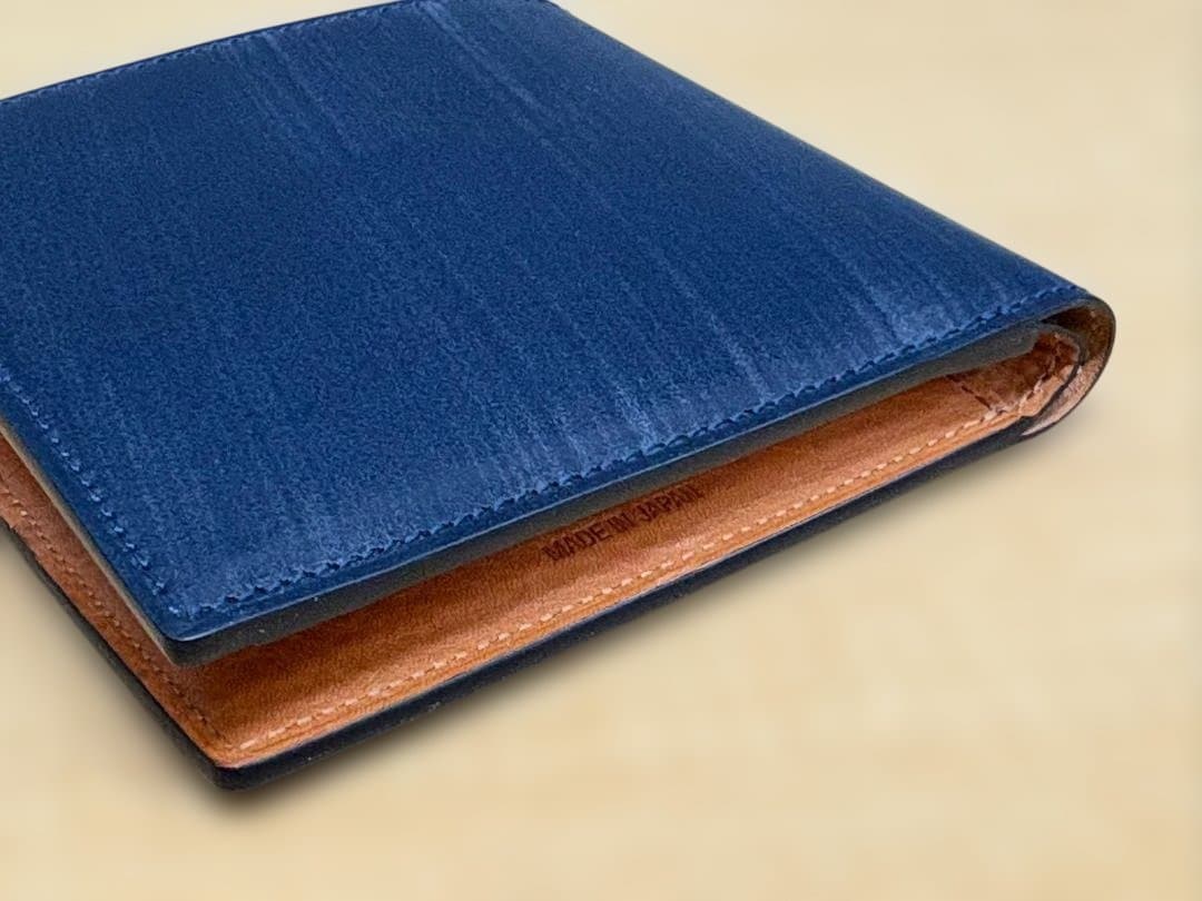 未使用プレリーPRAREブリティッシュブライドルレザー二つ折り財布★A25666