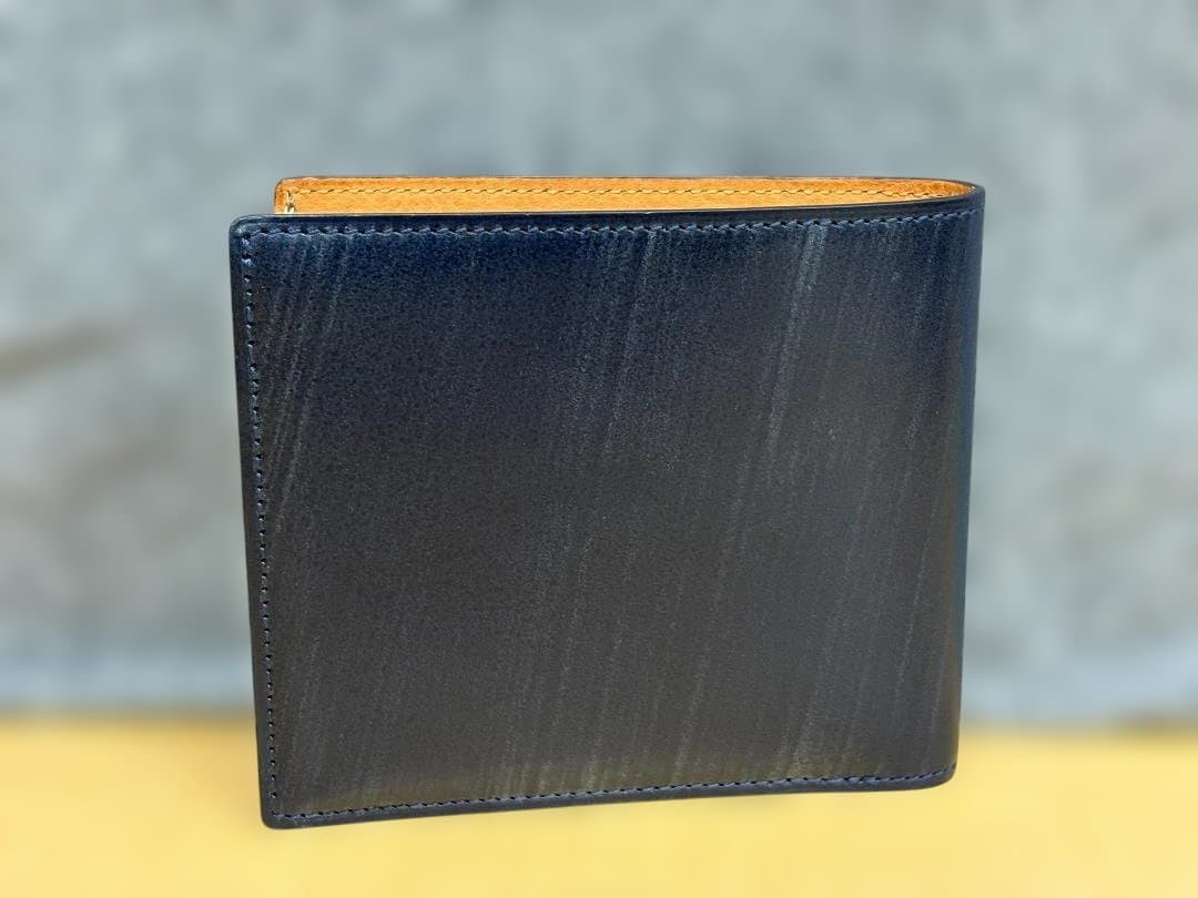 未使用プレリーPRAREブリティッシュブライドルレザー二つ折り財布★A25666