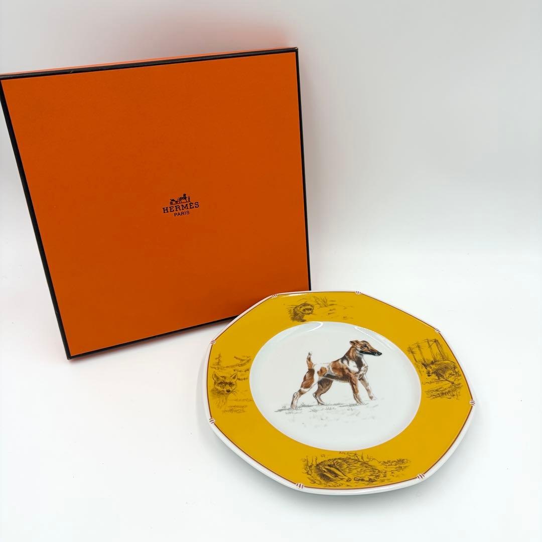 未使用　希少　廃盤品　エルメス　八角プレート　犬シリーズ　フォックステリア