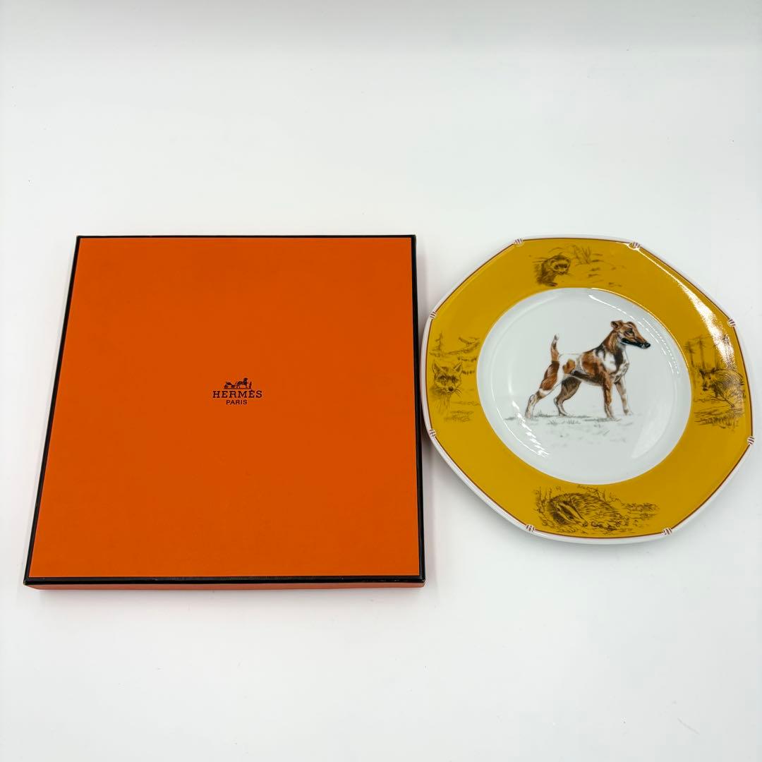 未使用　希少　廃盤品　エルメス　八角プレート　犬シリーズ　フォックステリア