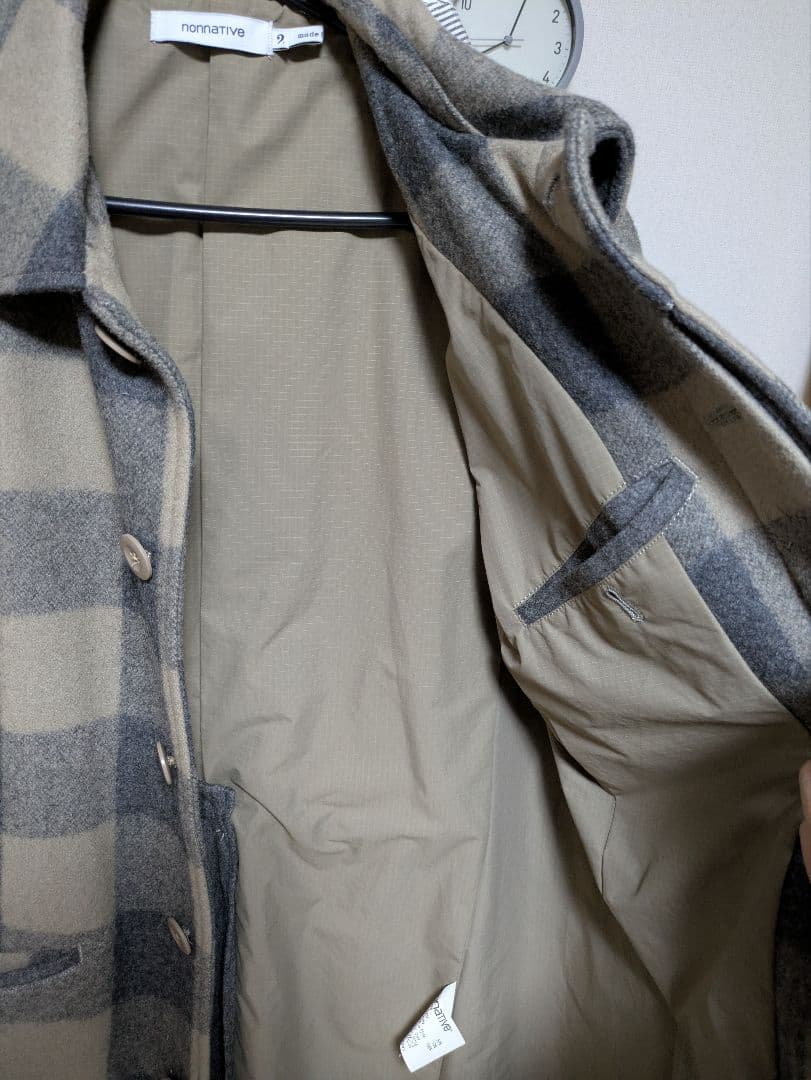 NONNATIVE MELTON　BUFFALO CHECK COAT