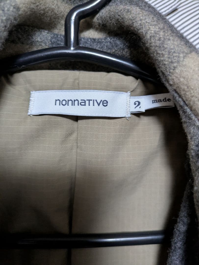 NONNATIVE MELTON　BUFFALO CHECK COAT