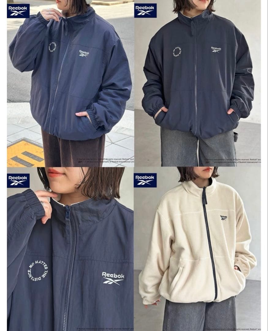 CPCM Reebok リバーシブルブルゾン☆ネイビー M
