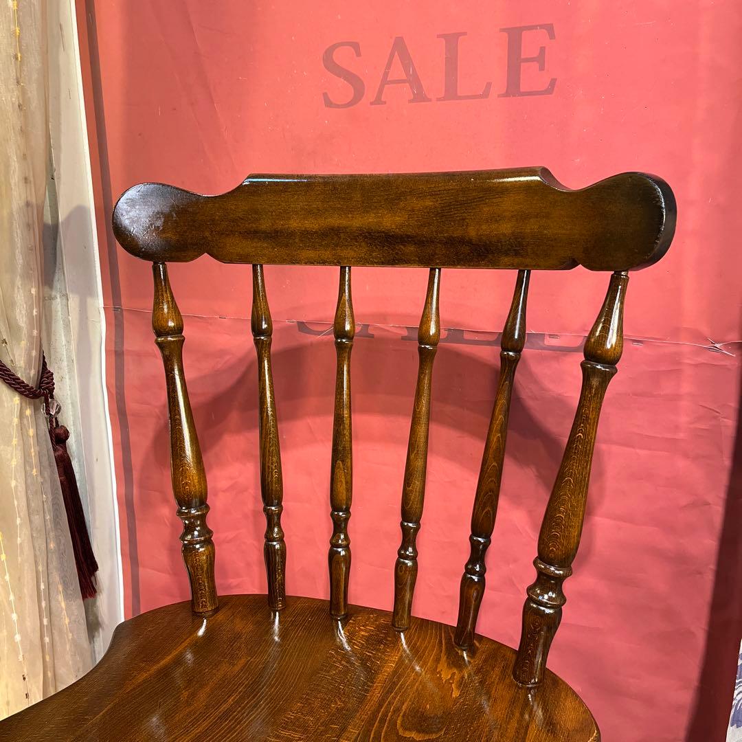 L ２-２　キツツキマーク ヴィンテージ スピンドルチェア　飛騨産業