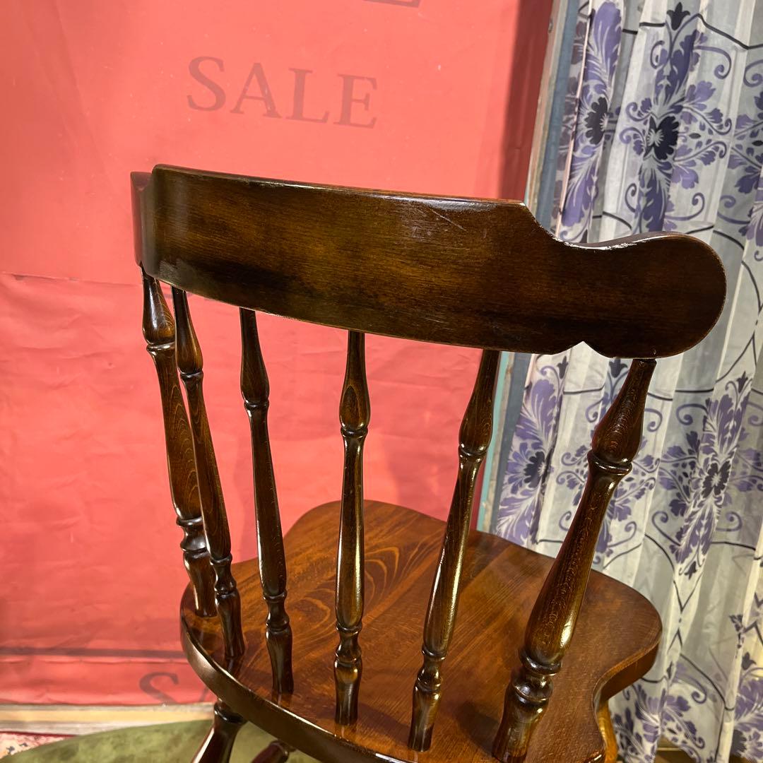 L ２-２　キツツキマーク ヴィンテージ スピンドルチェア　飛騨産業