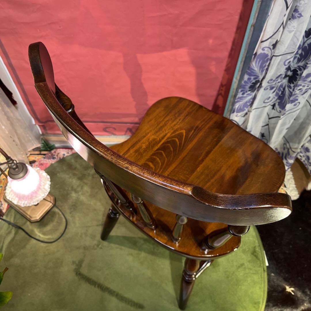 L ２-２　キツツキマーク ヴィンテージ スピンドルチェア　飛騨産業