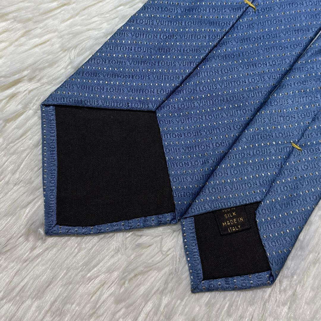 【美品】LOUIS VUITTON ネクタイ　高級シルク　文字ロゴ