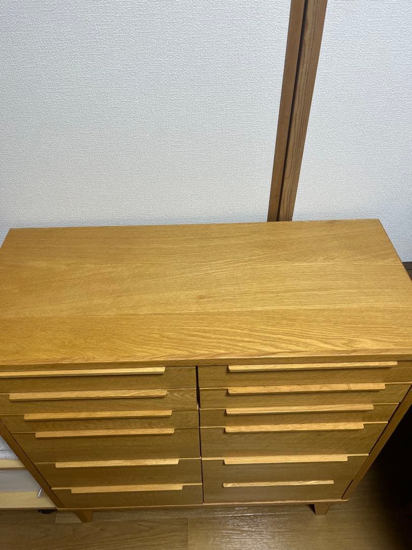 天然木オーク材 チェスト 収納家具