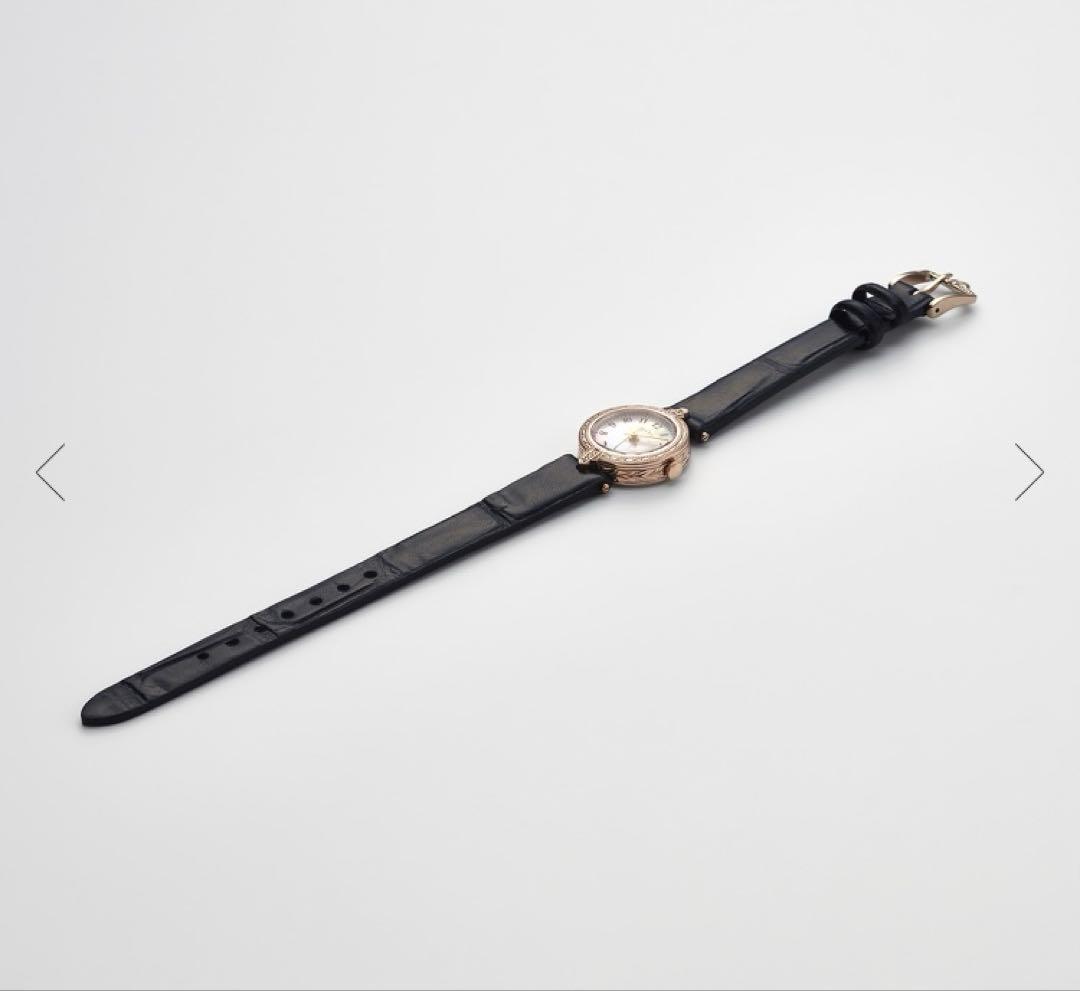 ミモザ ！アガット　agete ラウンドフェイス革ベルトウォッチ　時計