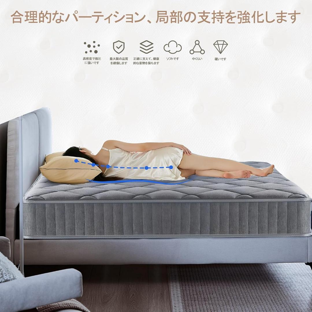 マットレス シングル ポケットコイル 厚さ22cm 高反発 360N ベッド