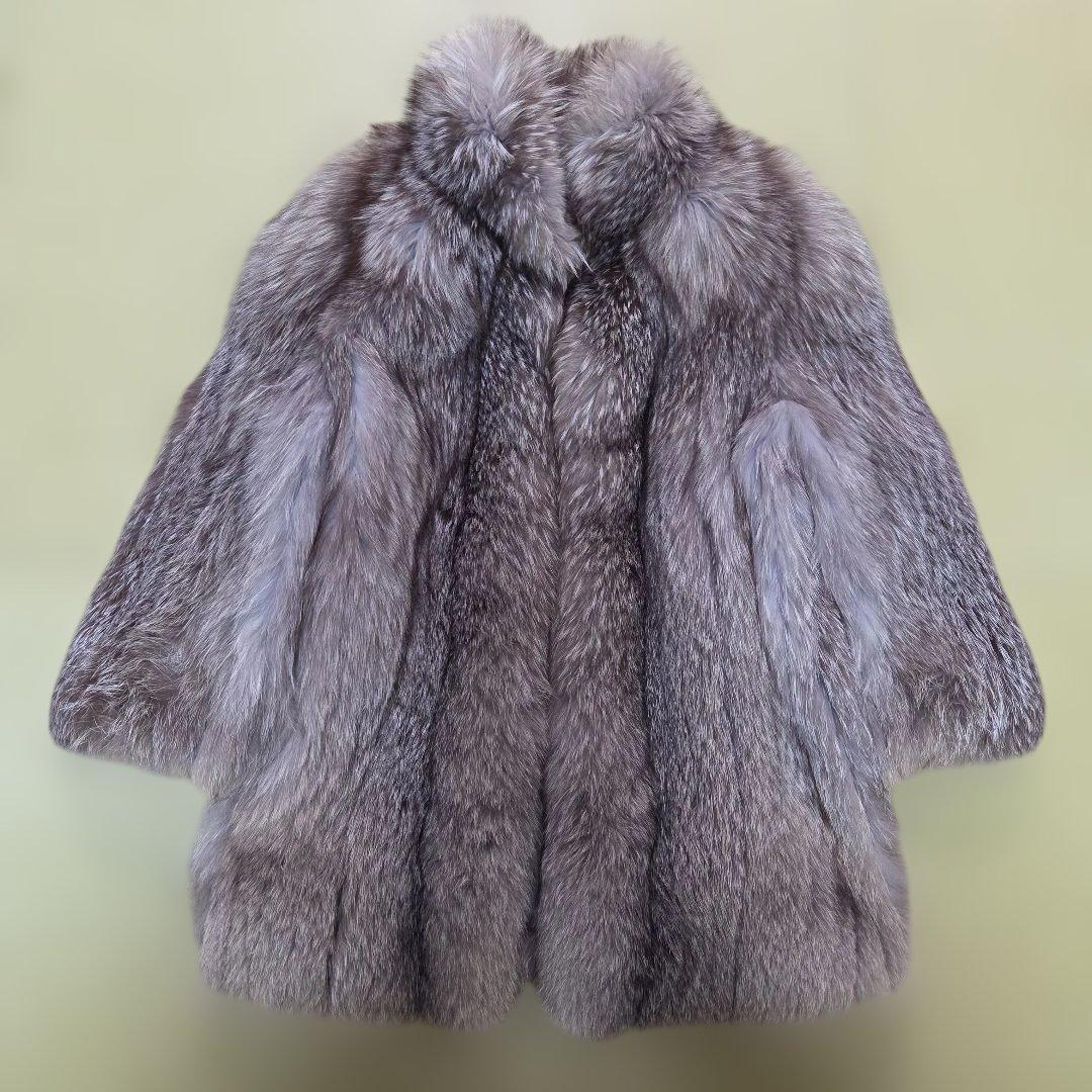 EMBA ファーコート 総丈81cm Lサイズ相当 ブルーフロストフォックス