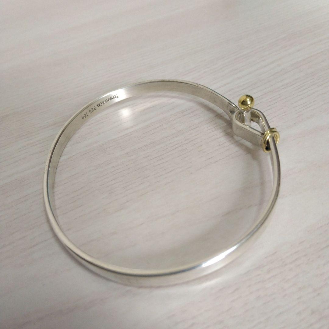 Tiffany & Co. フック&アイ バングル シルバー K18 コンビ