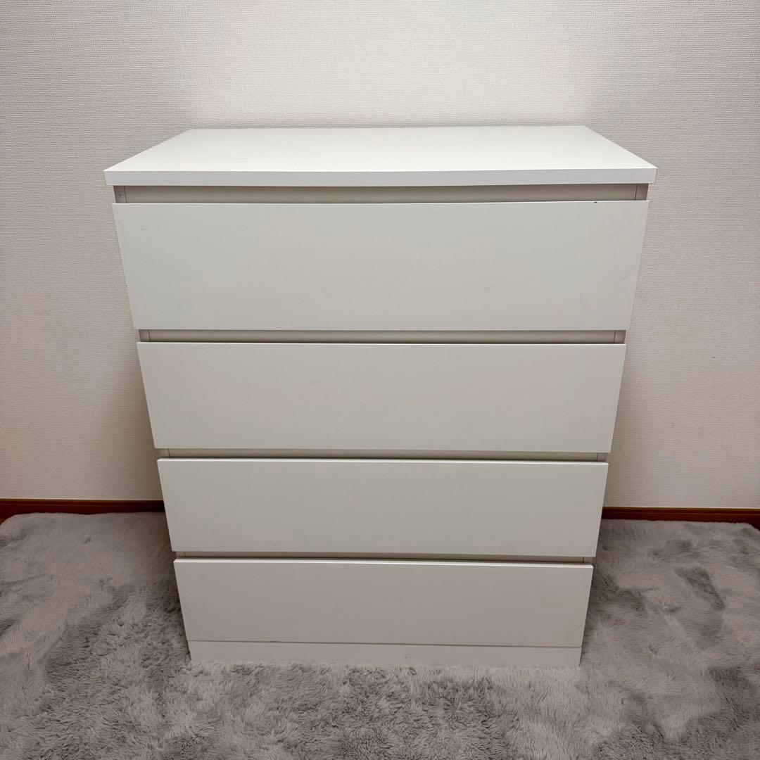 【ぴのこ】IKEA マルム　ホワイト 4段チェスト