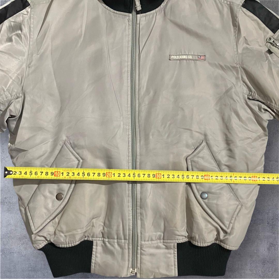 POLO JEANS MA-1 Mサイズ フェード グレージュ系 希少