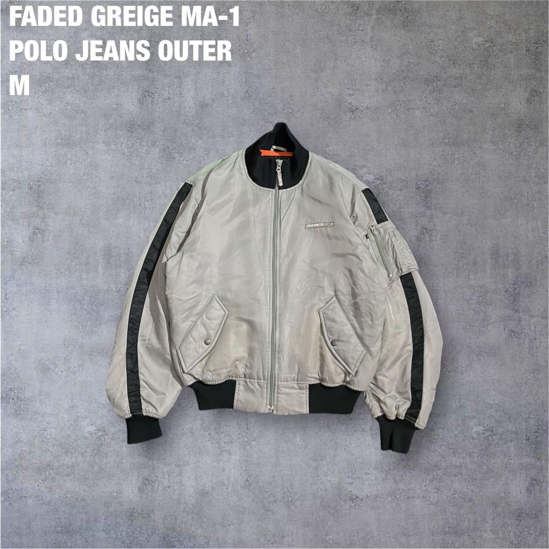 POLO JEANS MA-1 Mサイズ フェード グレージュ系 希少