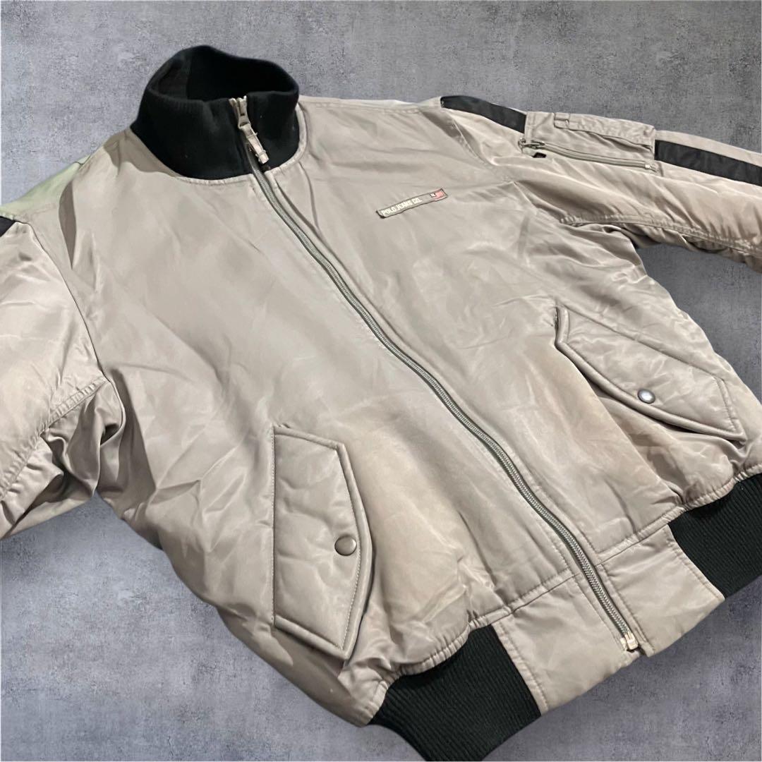 POLO JEANS MA-1 Mサイズ フェード グレージュ系 希少