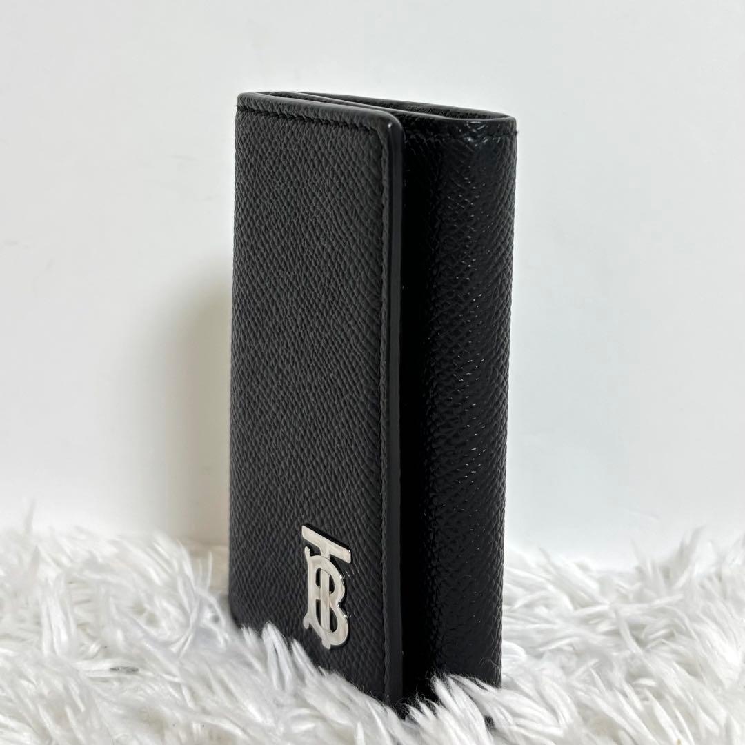 【極美品】 バーバリー キーケース TBロゴ サフィアーノレザー 6連 ブラック