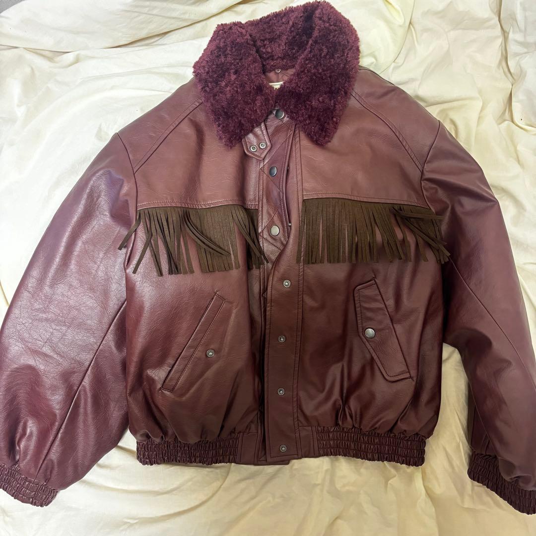 【完売商品】フェイクレザーボンバージャケット TINA：JOJUN