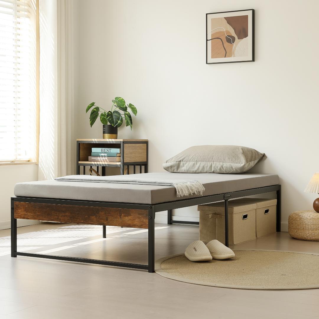 【シングル S】ベッドフレーム パイプベッド ベッド Black 2セット