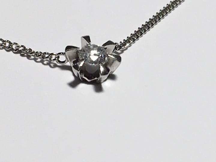 １粒　0.3ct 天然ダイヤモンド　Pt850 ネックレス　刻印