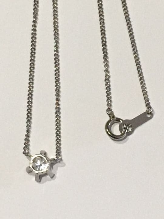 １粒　0.3ct 天然ダイヤモンド　Pt850 ネックレス　刻印